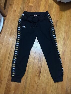 Kappa mens cotton black jogger sweatpants size L